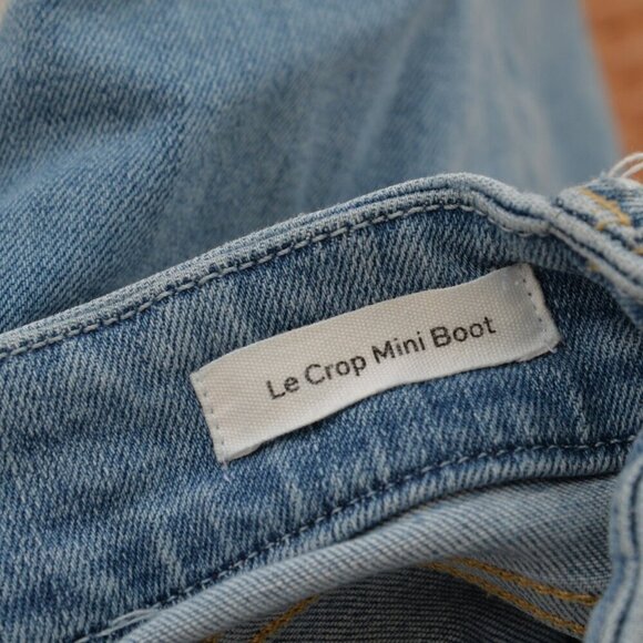 Frame Le Crop Mini Boot Flare Raw Hem Light Wash Jeans Sz 26 - Picture 6 of 11